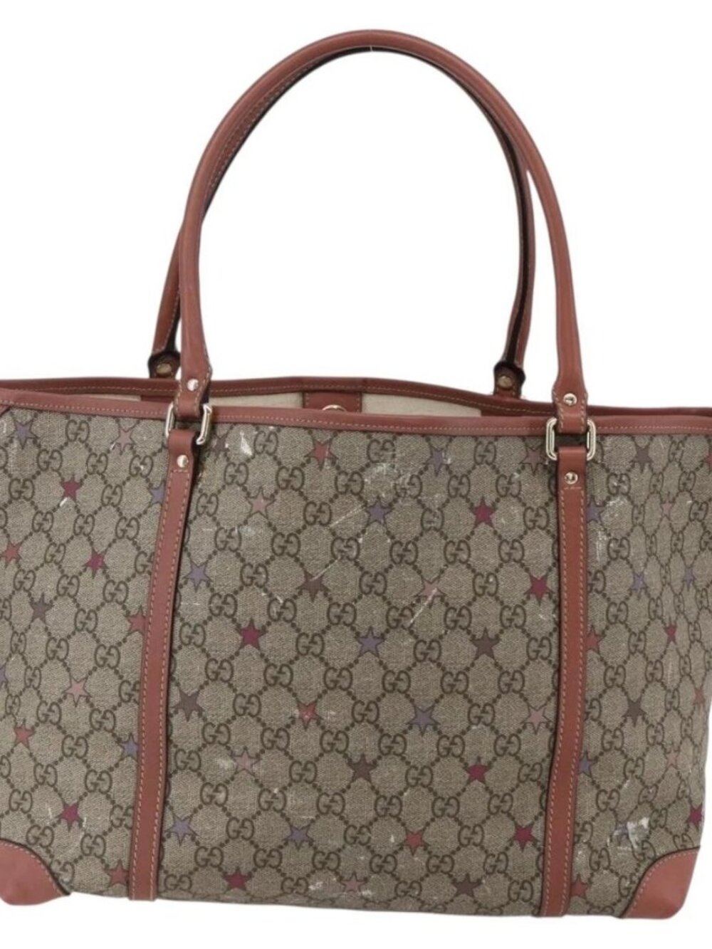 GUCCI GG Supreme Tote Bag PVC Beige Gold - Picture 3 of 16